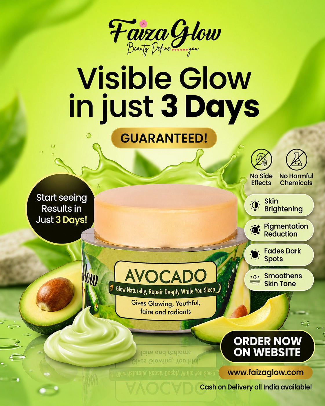 Avocado Korean Night Cream (30g) – Nourishing Night Repair for Soft, Radiant Skin | Start Seeing Results in 3 Days