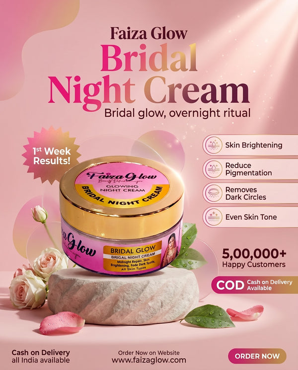 Bridal Glam Brightening Night Cream- Results in 5 Days |Skin Whitening, Spot Reduction & Glow Boost (50gms)