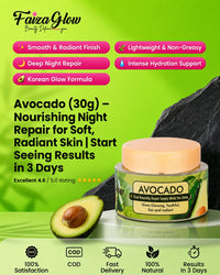 Avocado Korean Night Cream (30g) – Nourishing Night Repair for Soft, Radiant Skin | Start Seeing Results in 3 Days