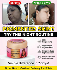 Bridal Glam Brightening Night Cream- Results in 7 Days | Skin Whitening, Spot Reduction & Glow Booster (30gms)