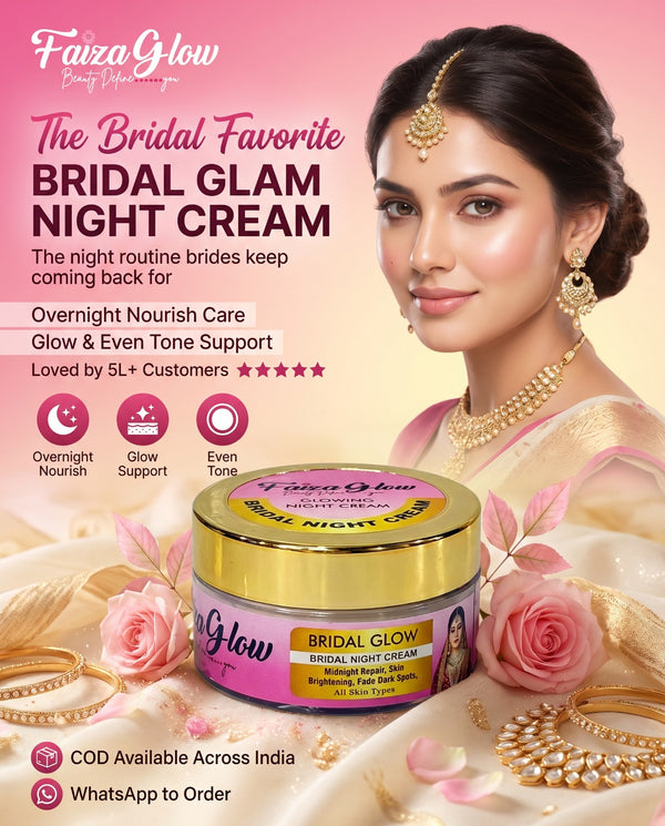 Bridal Glam Brightening Night Cream- Results in 7 Days | Skin Whitening, Spot Reduction & Glow Booster (30gms)
